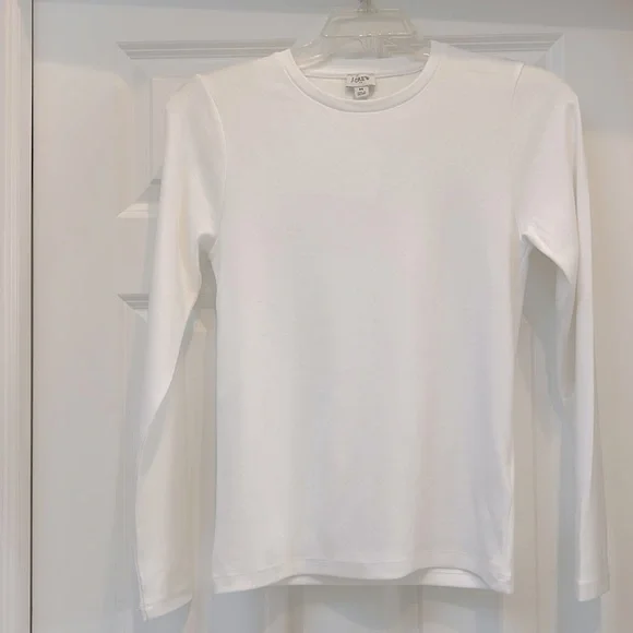 J. CREW NWT Perfect fit long sleeve crew neck white top - Picture 2 of 6